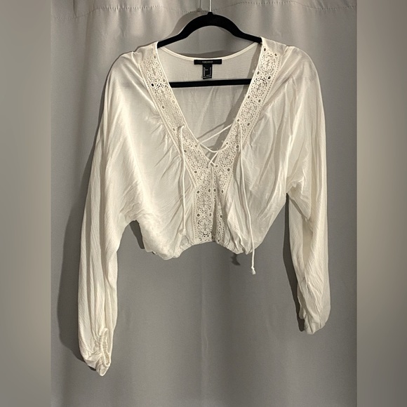 Forever 21 Tops F2 Lace Up Peasant Blouse Poshmark